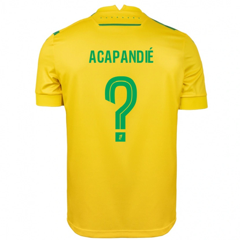 Danxen Herren Mathieu Acapandié #0 Gelb Grün Heimtrikot Trikot 2024/25 T-Shirt