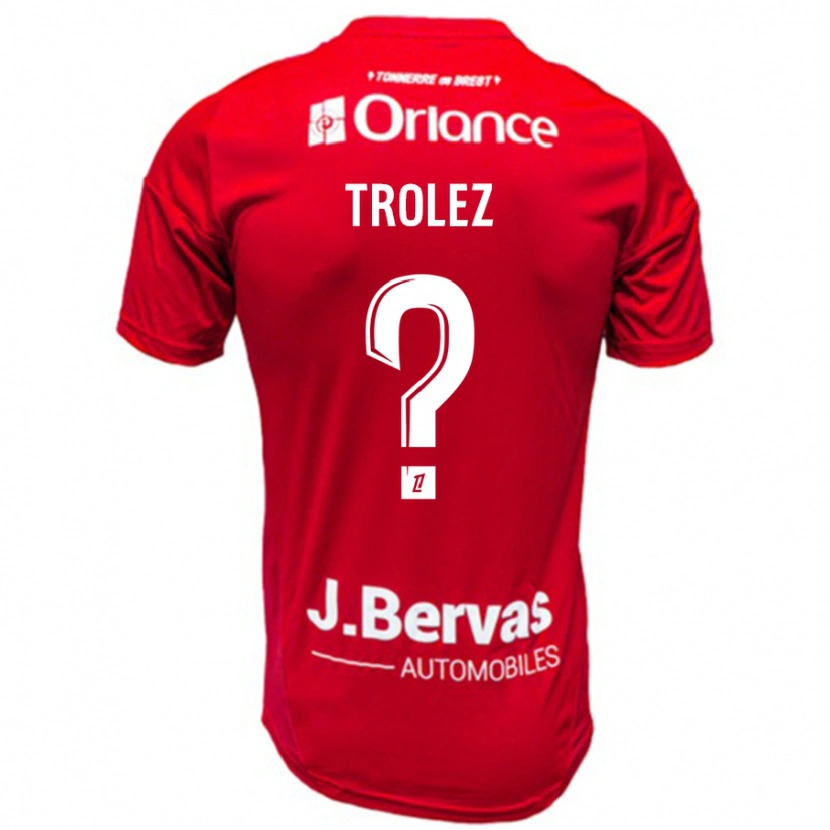 Danxen Herren Loann Trolez #0 Rot Weiß Heimtrikot Trikot 2024/25 T-Shirt