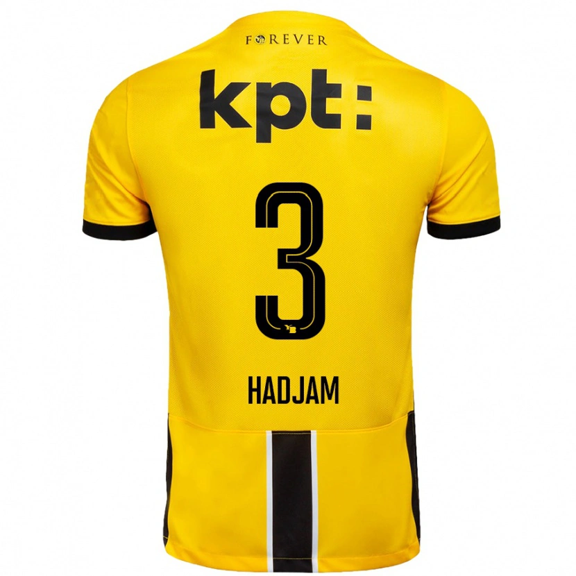 Danxen Herren Jaouen Hadjam #3 Gelb Schwarz Heimtrikot Trikot 2024/25 T-Shirt