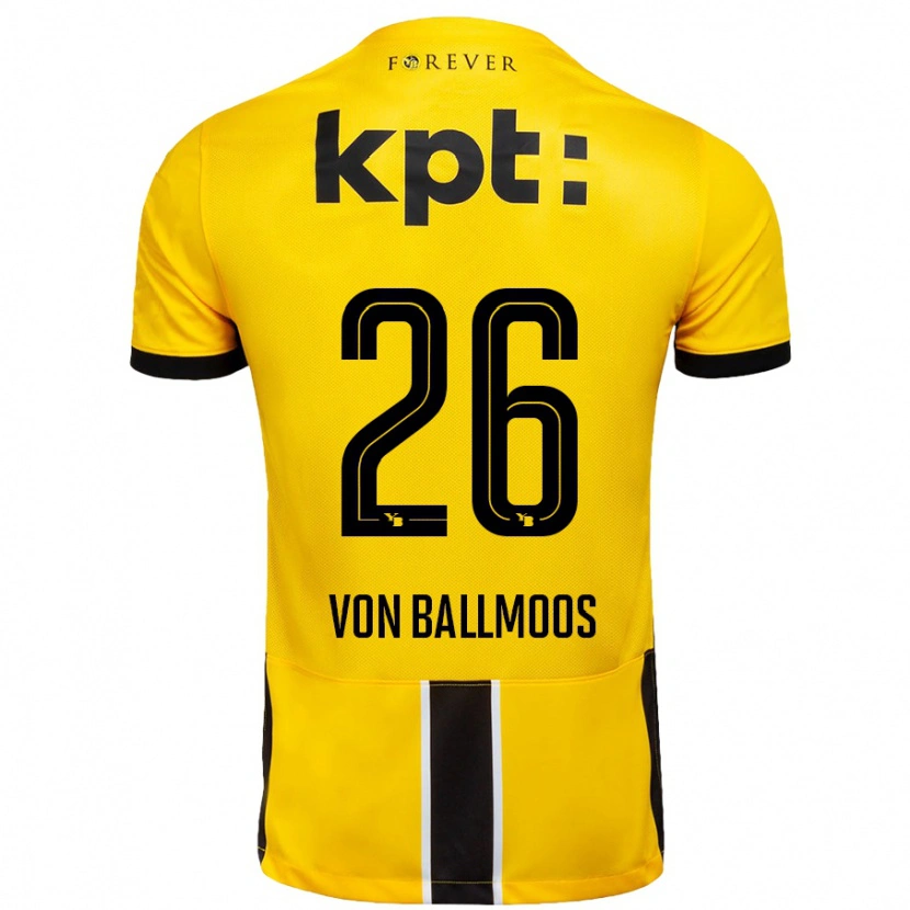 Danxen Herren David Von Ballmoos #26 Gelb Schwarz Heimtrikot Trikot 2024/25 T-Shirt