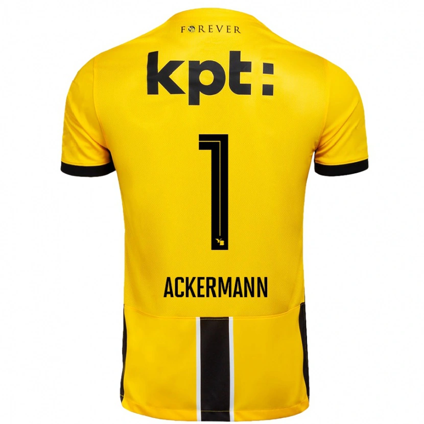 Danxen Herren Jara Ackermann #1 Gelb Schwarz Heimtrikot Trikot 2024/25 T-Shirt