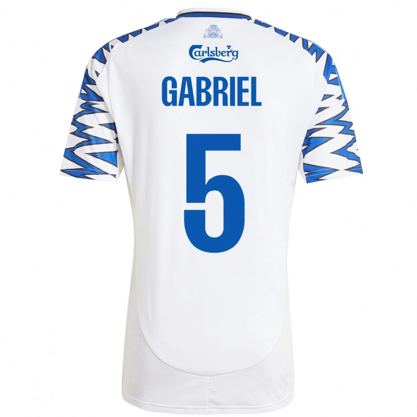 Danxen Herren Gabriel Pereira #5 Weiß Himmelblau Heimtrikot Trikot 2024/25 T-Shirt