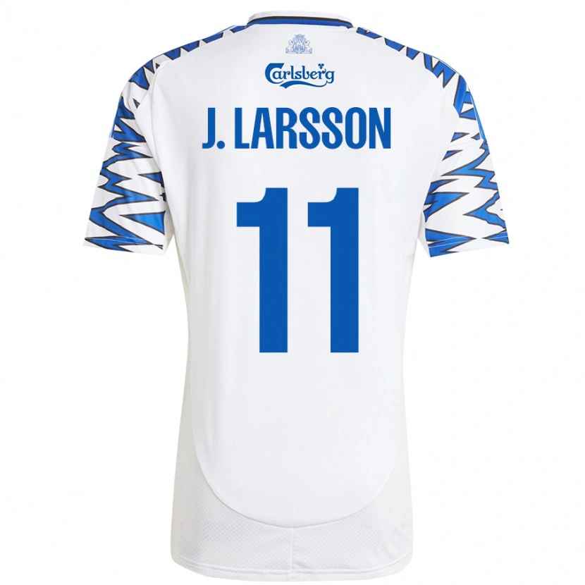 Danxen Herren Jordan Larsson #11 Weiß Himmelblau Heimtrikot Trikot 2024/25 T-Shirt