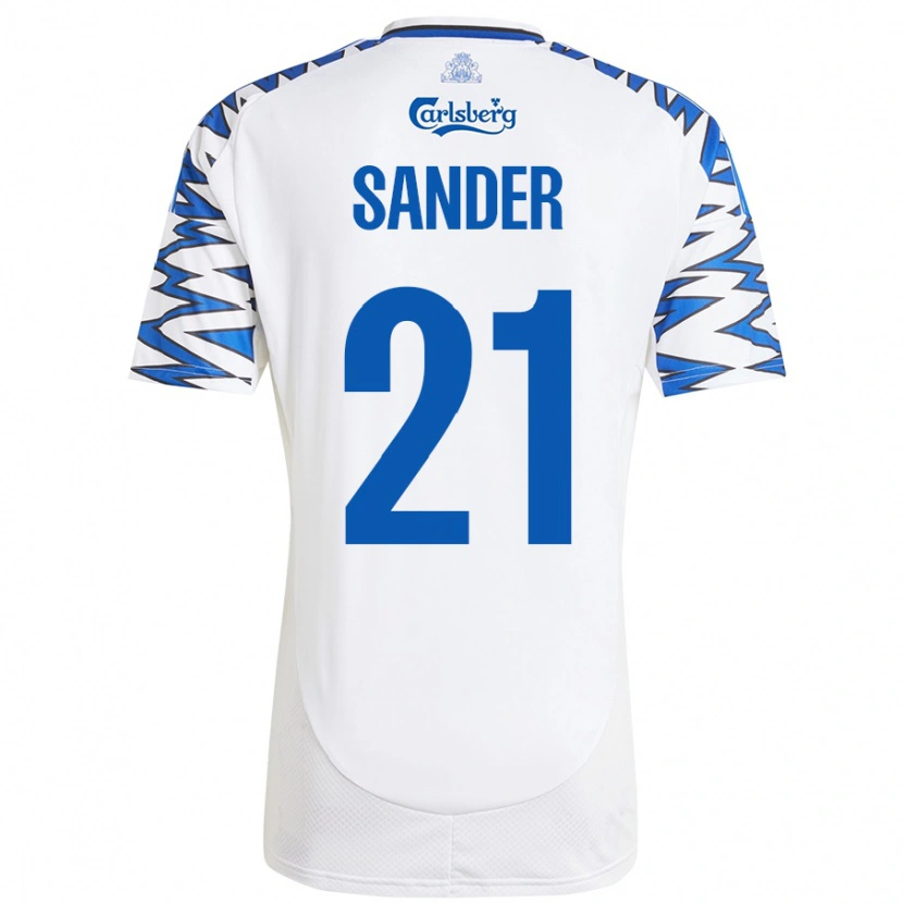 Danxen Herren Theo Sander #21 Weiß Himmelblau Heimtrikot Trikot 2024/25 T-Shirt