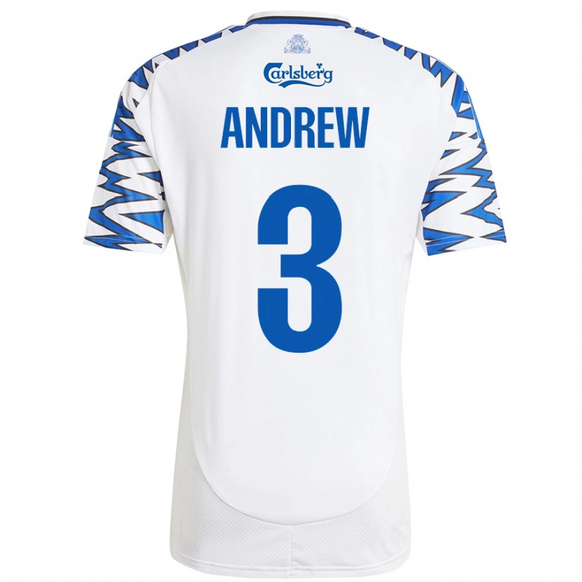 Danxen Herren Tristan Andrew #3 Weiß Himmelblau Heimtrikot Trikot 2024/25 T-Shirt