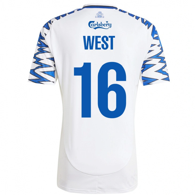 Danxen Herren Liam West #16 Weiß Himmelblau Heimtrikot Trikot 2024/25 T-Shirt