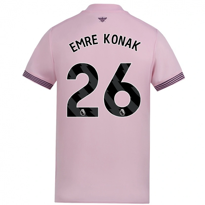 Danxen Herren Yunus Emre Konak #26 Rosa Auswärtstrikot Trikot 2024/25 T-Shirt