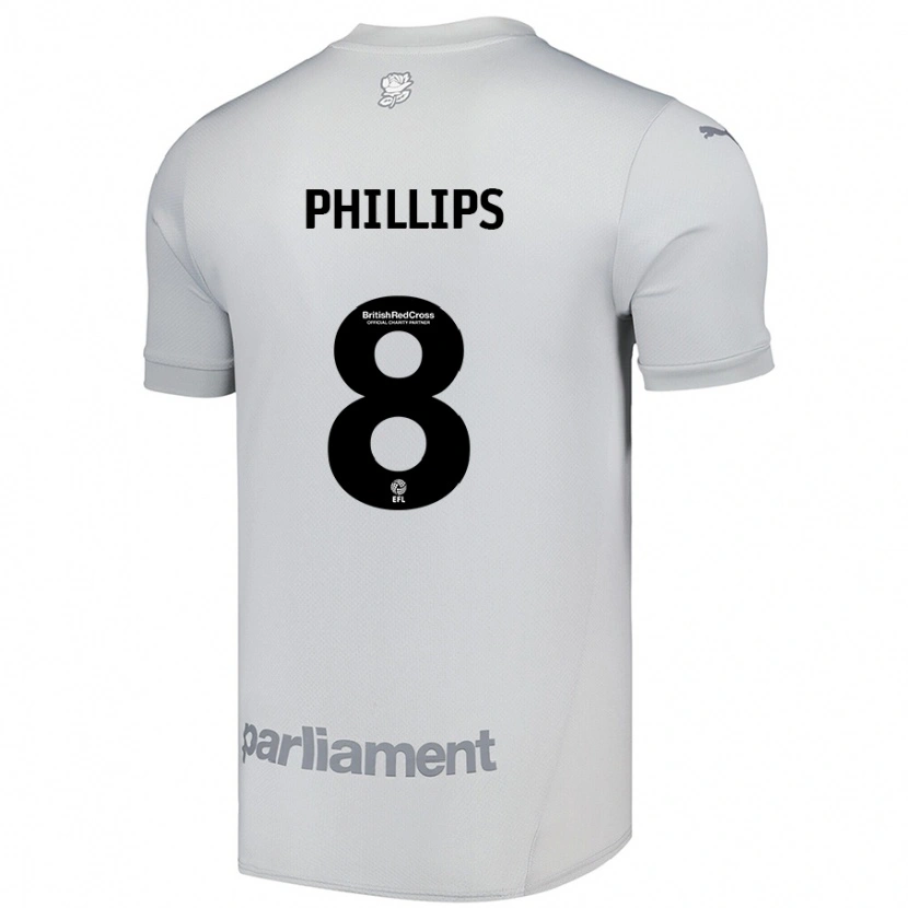 Danxen Herren Adam Phillips #8 Silbergrau Auswärtstrikot Trikot 2024/25 T-Shirt