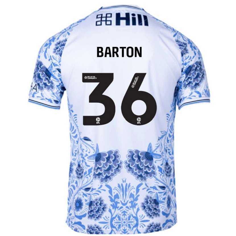 Danxen Herren Dan Barton #36 Weiß Blau Auswärtstrikot Trikot 2024/25 T-Shirt