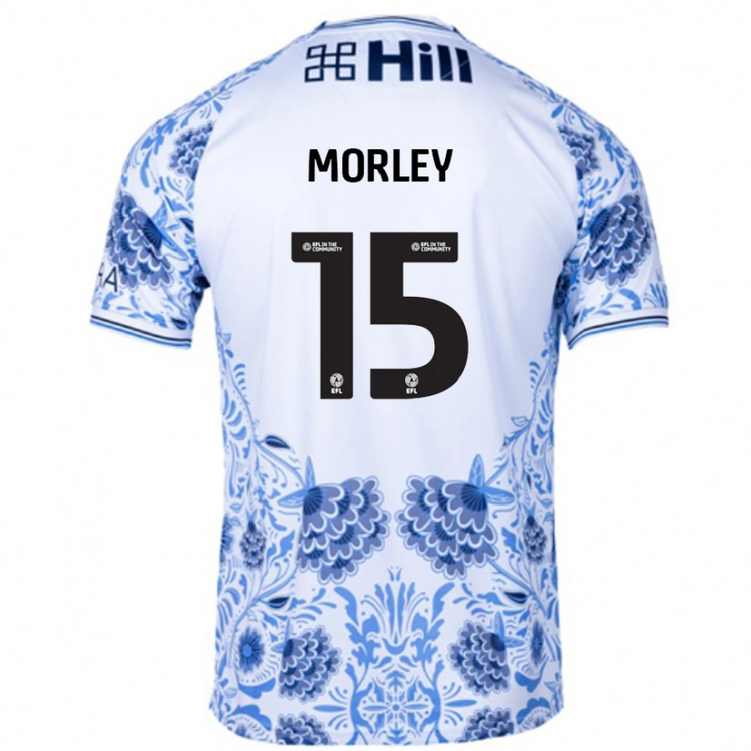 Danxen Herren Jess Morley #15 Weiß Blau Auswärtstrikot Trikot 2024/25 T-Shirt