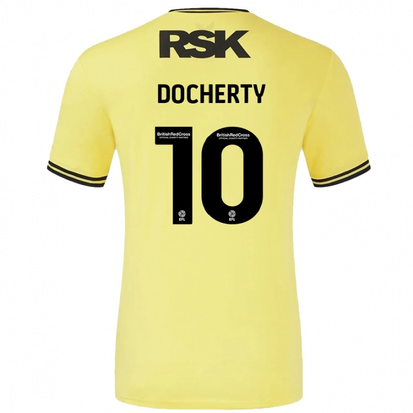 Danxen Herren Greg Docherty #10 Gelb Schwarz Auswärtstrikot Trikot 2024/25 T-Shirt