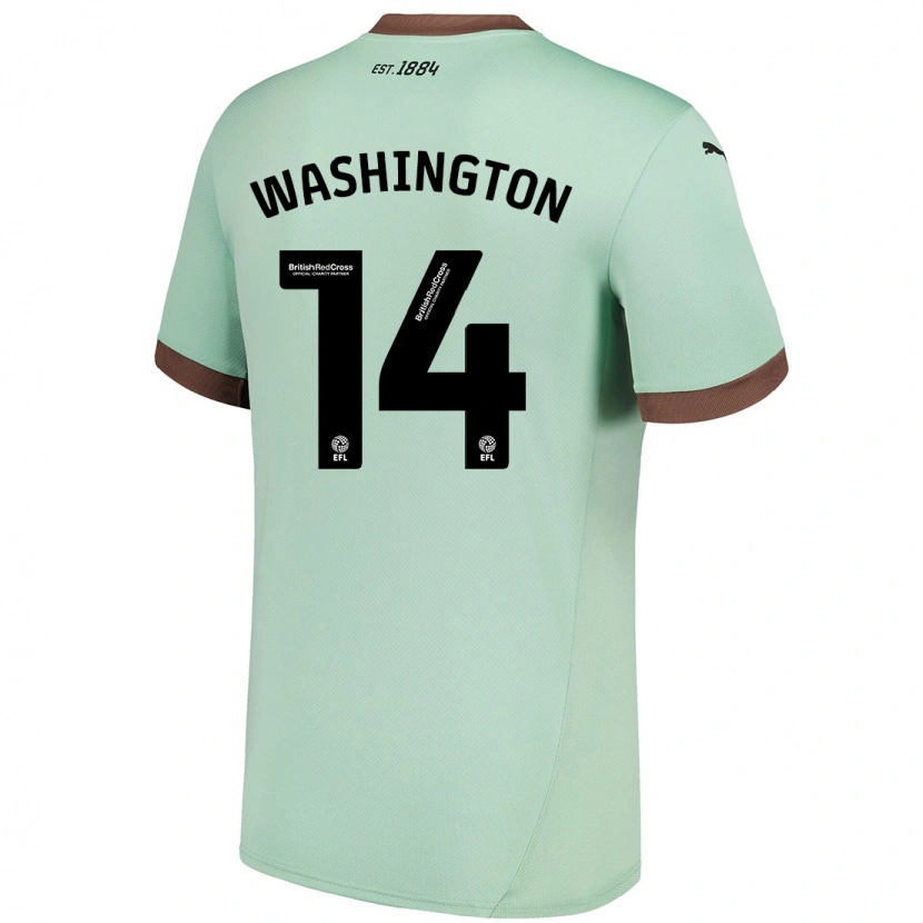 Danxen Herren Conor Washington #14 Blassgrün Auswärtstrikot Trikot 2024/25 T-Shirt