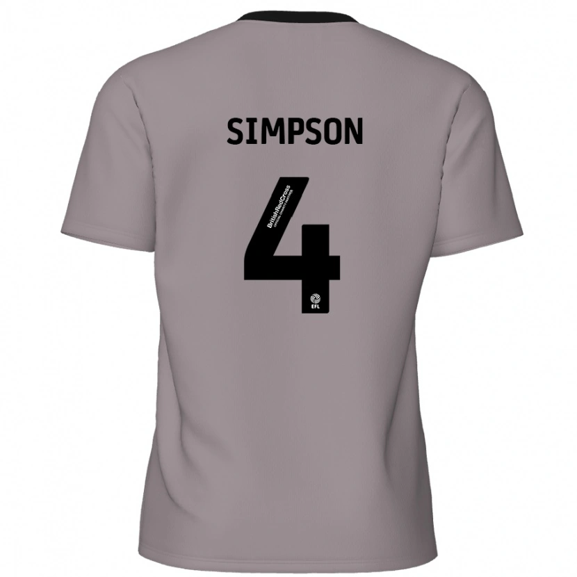 Danxen Herren Jack Simpson #4 Grau Auswärtstrikot Trikot 2024/25 T-Shirt