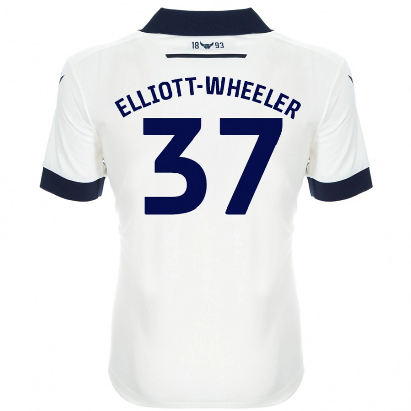 Danxen Herren Aidan Elliott-Wheeler #37 Weiß Marineblau Auswärtstrikot Trikot 2024/25 T-Shirt