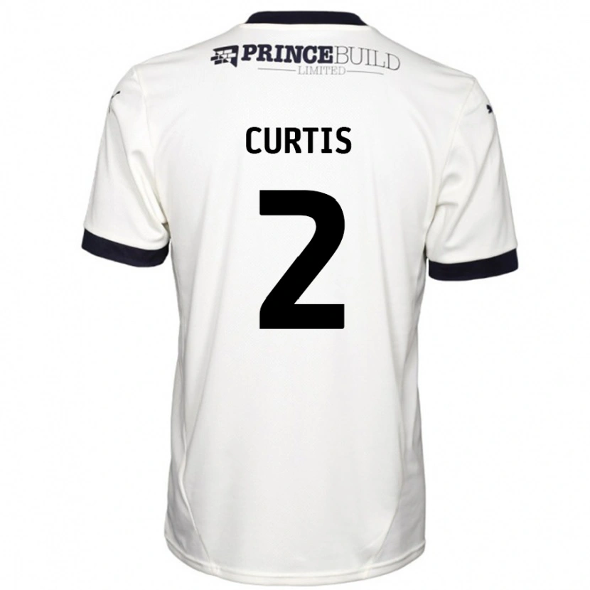 Danxen Herren Sam Curtis #2 Cremeweiß Schwarz Auswärtstrikot Trikot 2024/25 T-Shirt