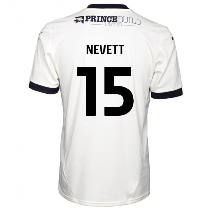 Danxen Herren George Nevett #15 Cremeweiß Schwarz Auswärtstrikot Trikot 2024/25 T-Shirt