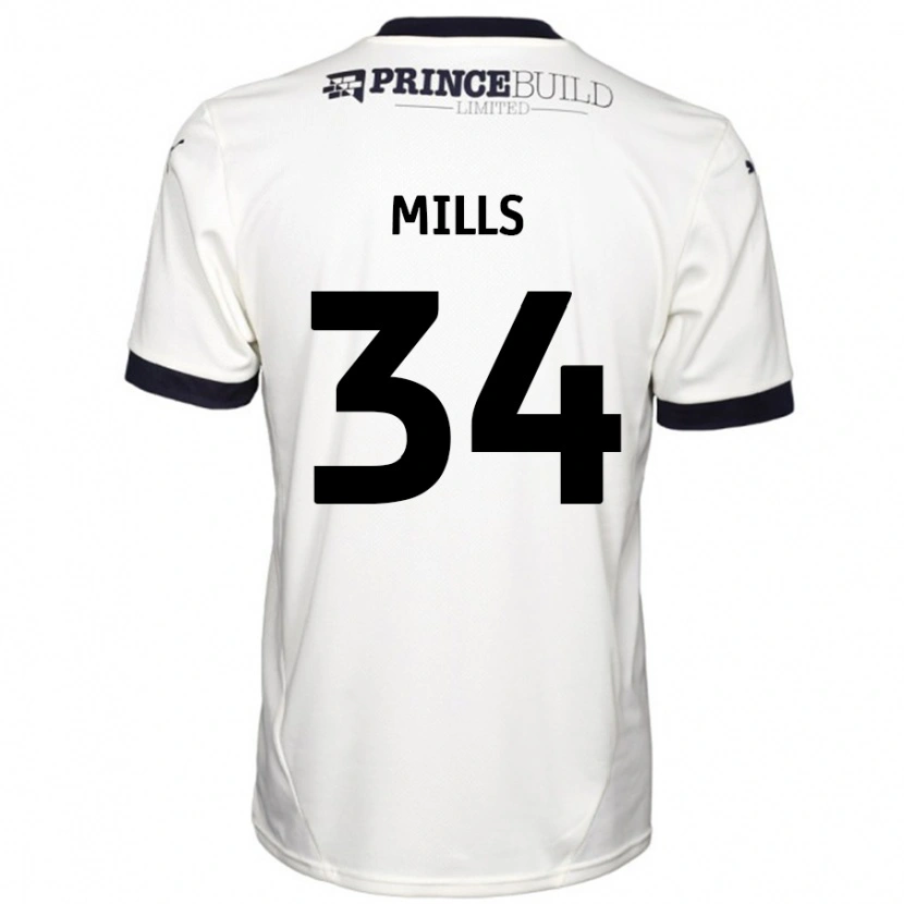 Danxen Herren Harley Mills #34 Cremeweiß Schwarz Auswärtstrikot Trikot 2024/25 T-Shirt
