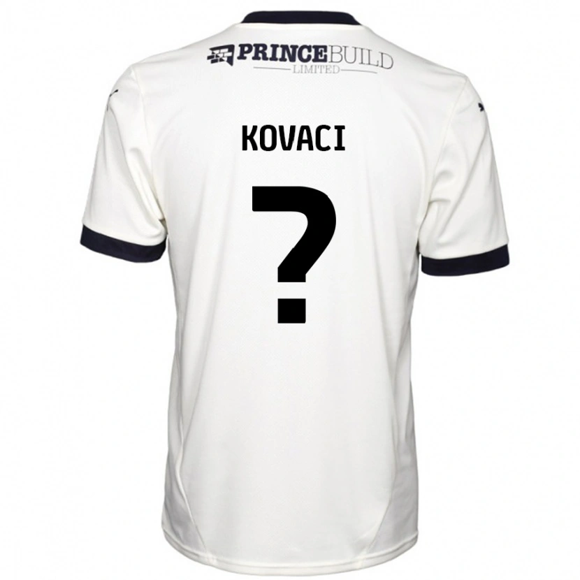 Danxen Herren Milan Kovaci #0 Cremeweiß Schwarz Auswärtstrikot Trikot 2024/25 T-Shirt