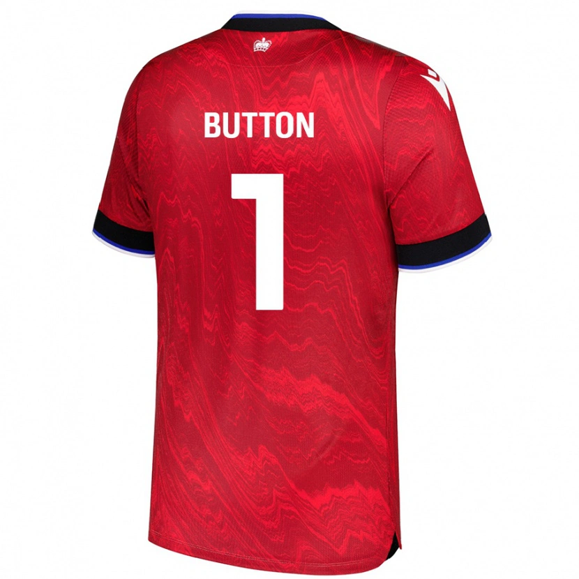 Danxen Herren David Button #1 Rot Schwarz Auswärtstrikot Trikot 2024/25 T-Shirt