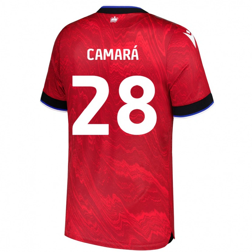 Danxen Herren Mamadi Camará #28 Rot Schwarz Auswärtstrikot Trikot 2024/25 T-Shirt