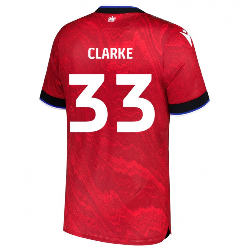 Danxen Herren John Clarke #33 Rot Schwarz Auswärtstrikot Trikot 2024/25 T-Shirt