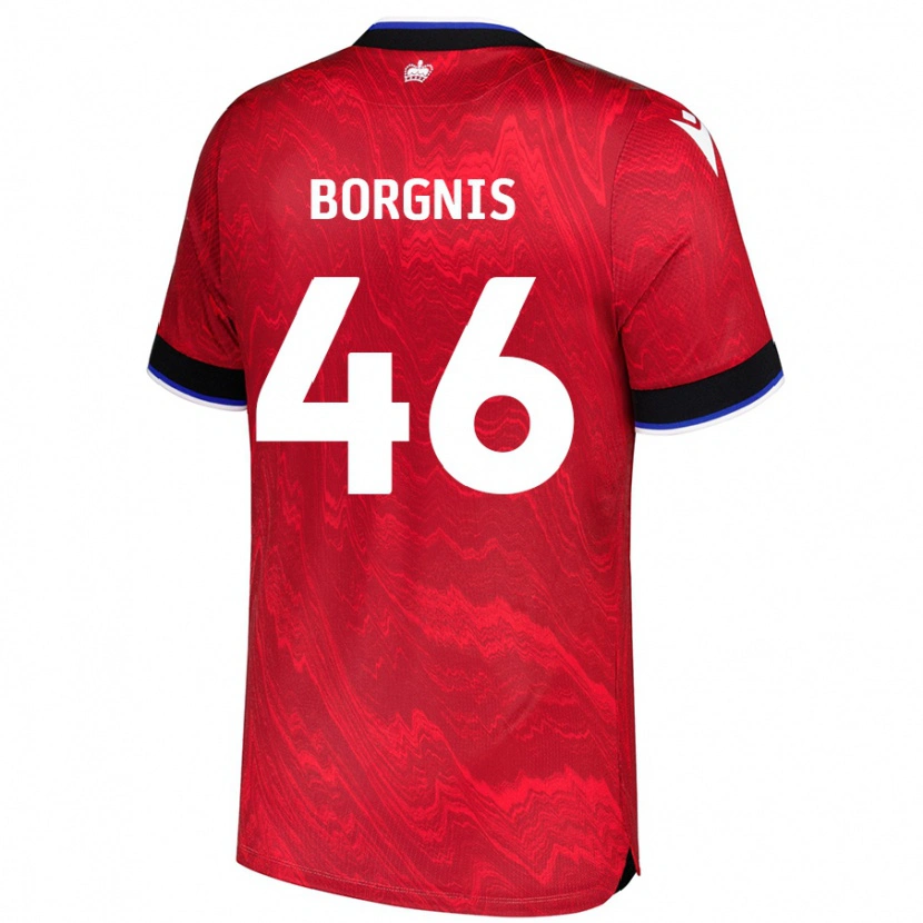 Danxen Herren Jacob Borgnis #46 Rot Schwarz Auswärtstrikot Trikot 2024/25 T-Shirt