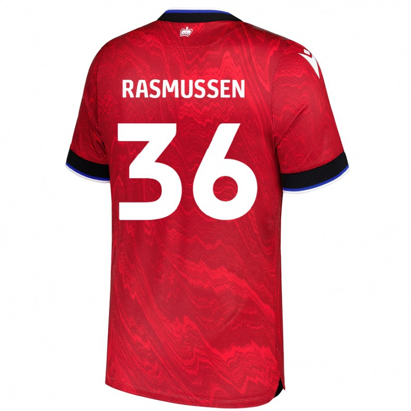Danxen Herren Tash Rasmussen #36 Rot Schwarz Auswärtstrikot Trikot 2024/25 T-Shirt