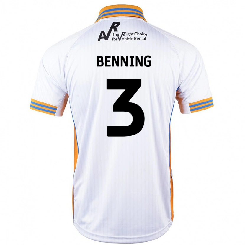 Danxen Herren Mal Benning #3 Weiß Auswärtstrikot Trikot 2024/25 T-Shirt