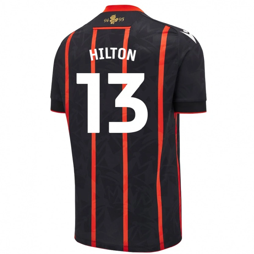 Danxen Herren Joe Hilton #13 Schwarz Rot Auswärtstrikot Trikot 2024/25 T-Shirt