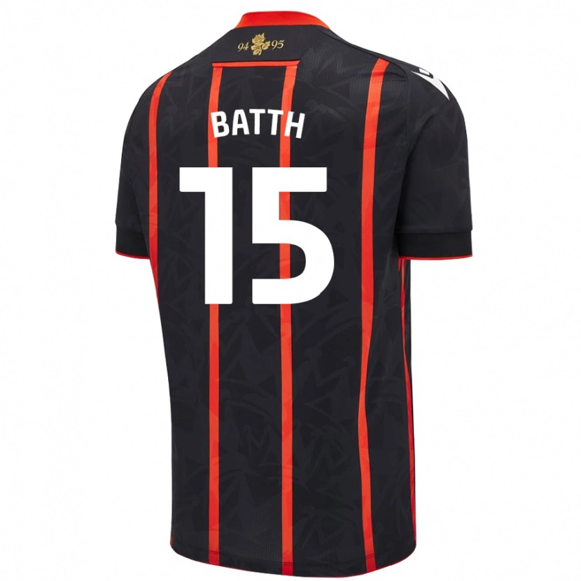 Danxen Herren Danny Batth #15 Schwarz Rot Auswärtstrikot Trikot 2024/25 T-Shirt