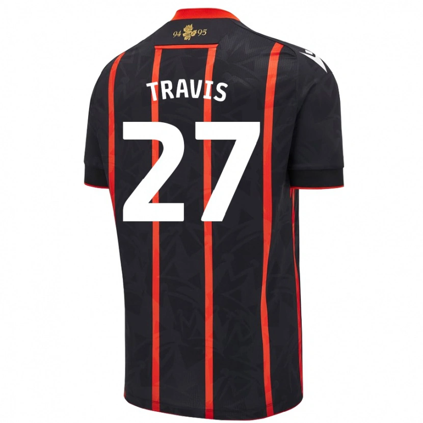 Danxen Herren Lewis Travis #27 Schwarz Rot Auswärtstrikot Trikot 2024/25 T-Shirt