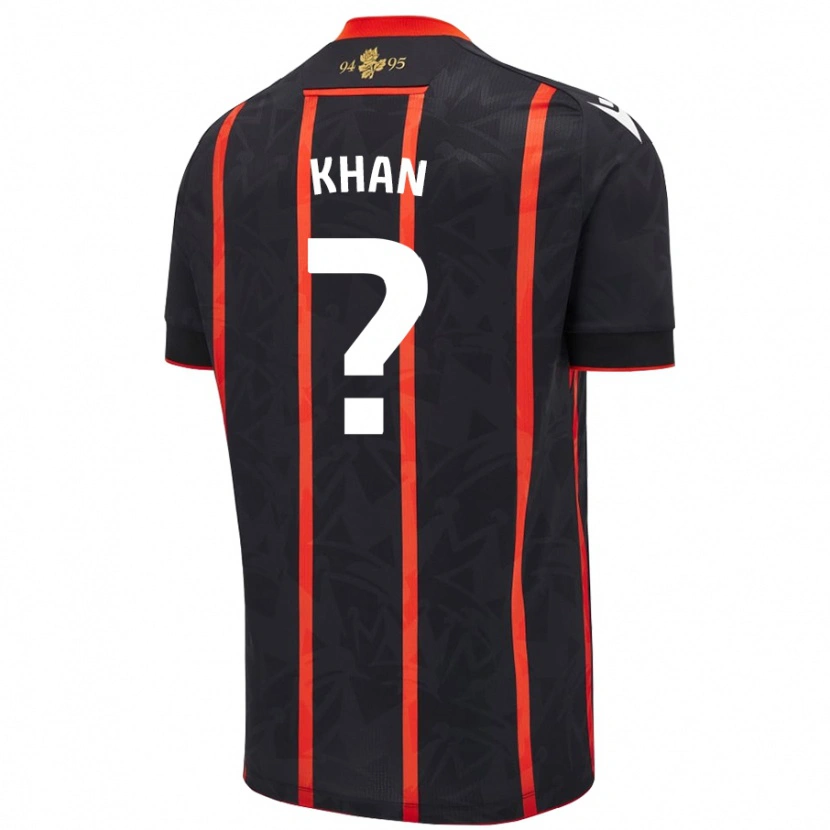 Danxen Herren Adam Khan #0 Schwarz Rot Auswärtstrikot Trikot 2024/25 T-Shirt