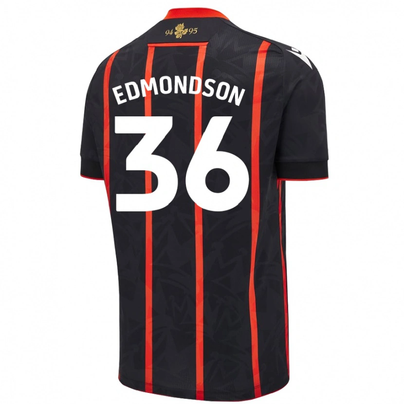 Danxen Herren James Edmondson #36 Schwarz Rot Auswärtstrikot Trikot 2024/25 T-Shirt