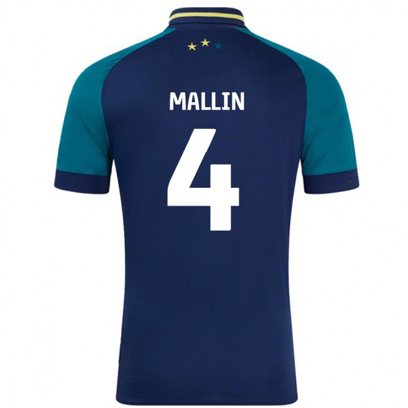 Danxen Herren Kate Mallin #4 Marine Dunkelgrün Auswärtstrikot Trikot 2024/25 T-Shirt