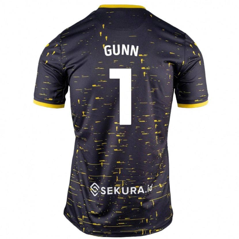 Danxen Herren Angus Gunn #1 Schwarz Gelb Auswärtstrikot Trikot 2024/25 T-Shirt