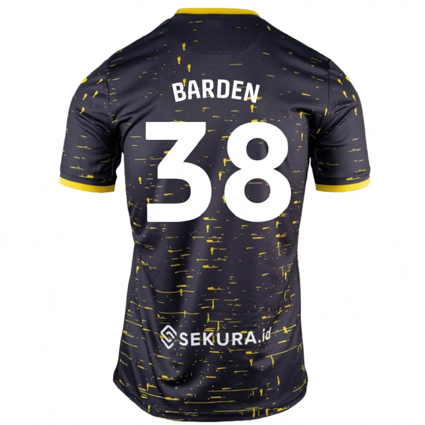 Danxen Herren Daniel Barden #38 Schwarz Gelb Auswärtstrikot Trikot 2024/25 T-Shirt