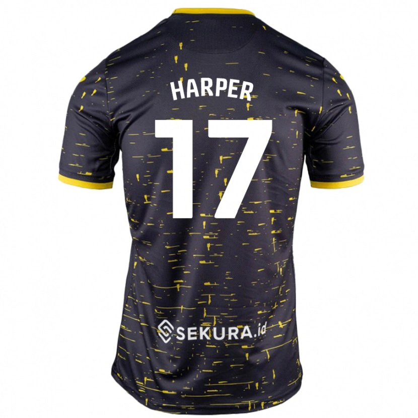 Danxen Herren Jess Harper #17 Schwarz Gelb Auswärtstrikot Trikot 2024/25 T-Shirt