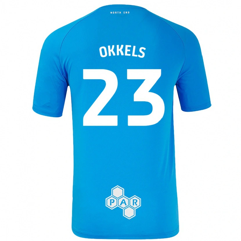 Danxen Herren Jeppe Okkels #23 Himmelblau Auswärtstrikot Trikot 2024/25 T-Shirt