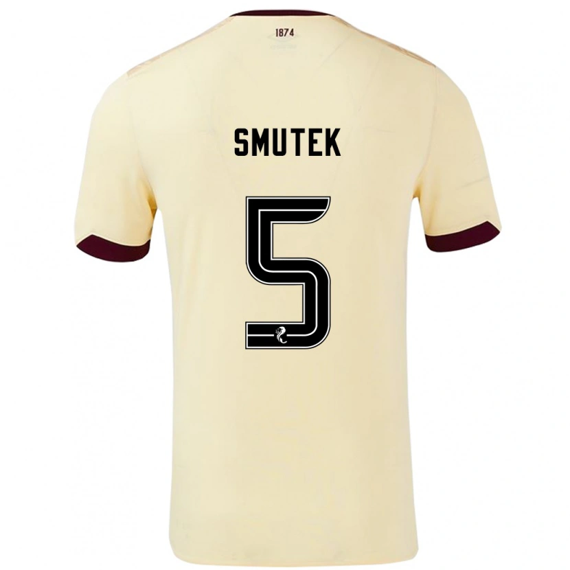Danxen Herren Kai Smutek #5 Creme Burgunderrot Auswärtstrikot Trikot 2024/25 T-Shirt
