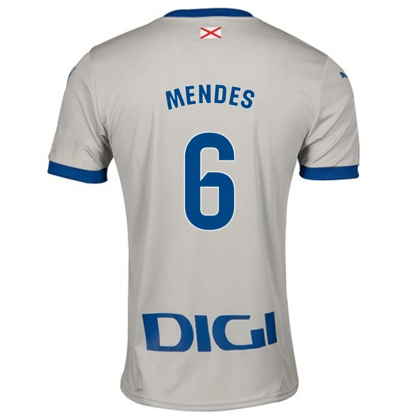 Danxen Herren Tomás Mendes #6 Hellgrau Auswärtstrikot Trikot 2024/25 T-Shirt