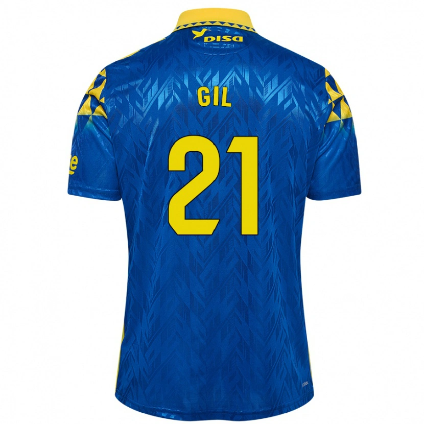 Danxen Herren Iván Gil #21 Blau Gelb Auswärtstrikot Trikot 2024/25 T-Shirt