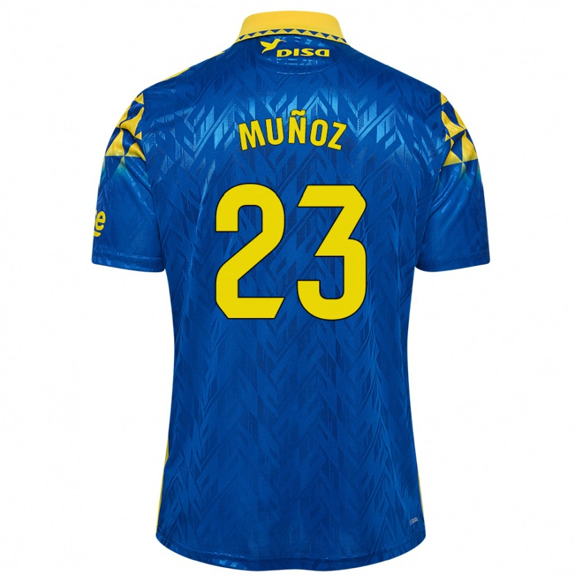 Danxen Herren Álex Muñoz #23 Blau Gelb Auswärtstrikot Trikot 2024/25 T-Shirt