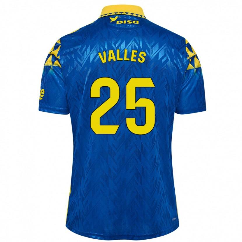 Danxen Herren Álvaro Valles #25 Blau Gelb Auswärtstrikot Trikot 2024/25 T-Shirt