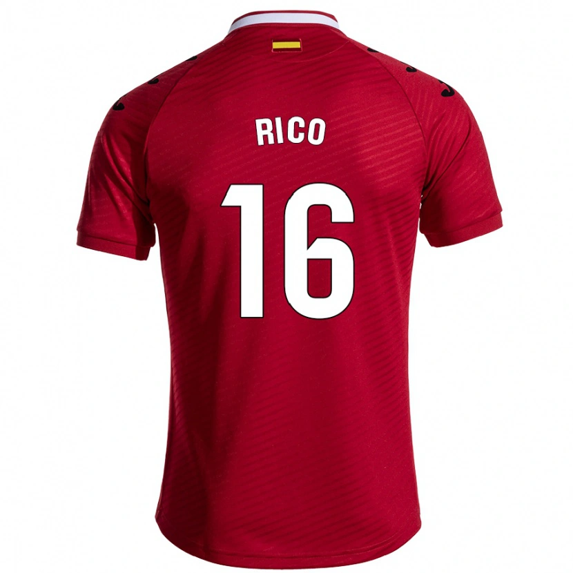 Danxen Herren Diego Rico #16 Dunkelrot Auswärtstrikot Trikot 2024/25 T-Shirt