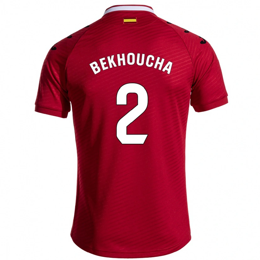 Danxen Herren Ismael Bekhoucha #2 Dunkelrot Auswärtstrikot Trikot 2024/25 T-Shirt