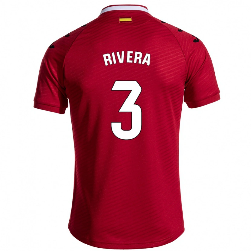 Danxen Herren Gorka Rivera #3 Dunkelrot Auswärtstrikot Trikot 2024/25 T-Shirt