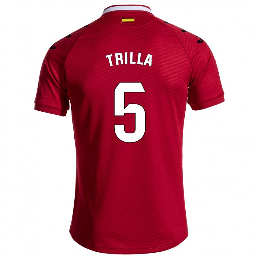 Danxen Herren Guillem Trilla #5 Dunkelrot Auswärtstrikot Trikot 2024/25 T-Shirt