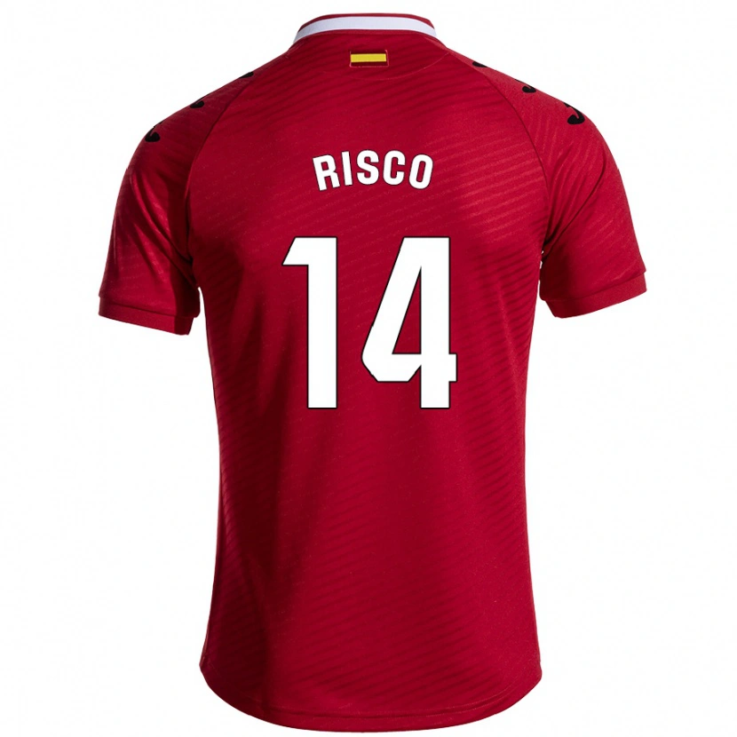 Danxen Herren Alberto Risco #14 Dunkelrot Auswärtstrikot Trikot 2024/25 T-Shirt