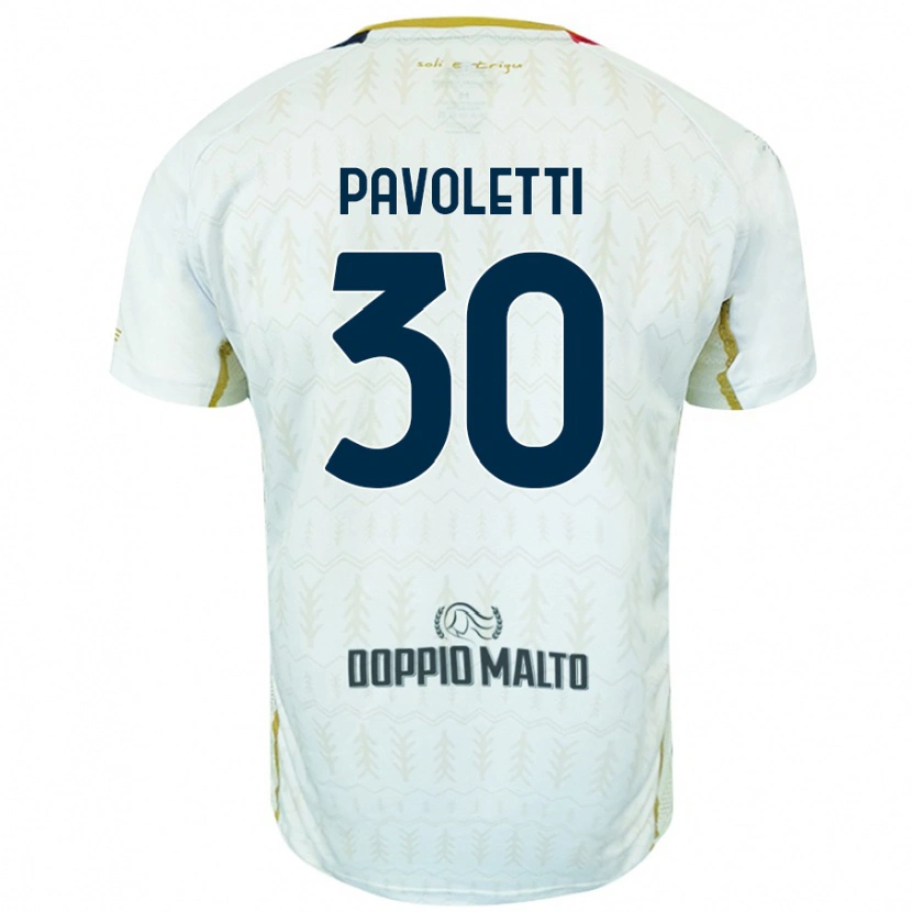 Danxen Herren Leonardo Pavoletti #30 Weiß Auswärtstrikot Trikot 2024/25 T-Shirt