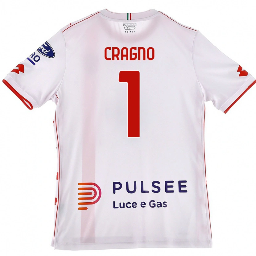 Danxen Herren Alessio Cragno #1 Weiß Rot Auswärtstrikot Trikot 2024/25 T-Shirt